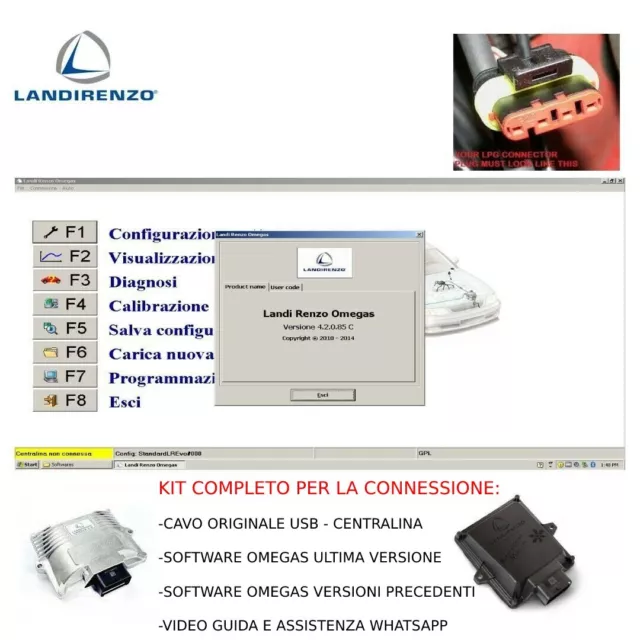 Landi Renzo OMEGAS cavo originale per centralina GPL / CNG - Software incluso