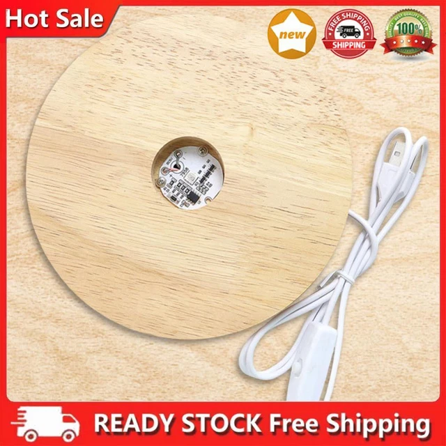 4 INCH WOODEN Light Stand Base LED Display Stand Round for Home