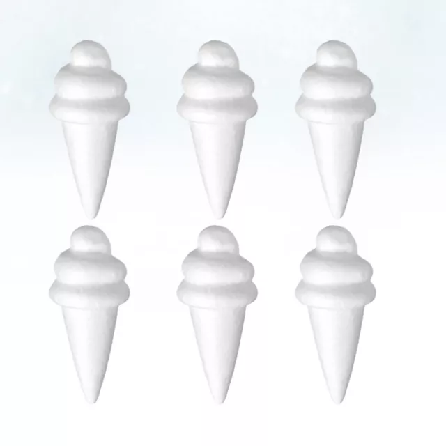 6 Pcs White Foam Ice Cream Balls for DIY Decoration