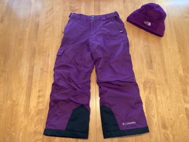 Nwot Lot/2 Columbia Bugaboo Snow Pant Xs-6/7 & North Face Purple Beenie Md Sweet