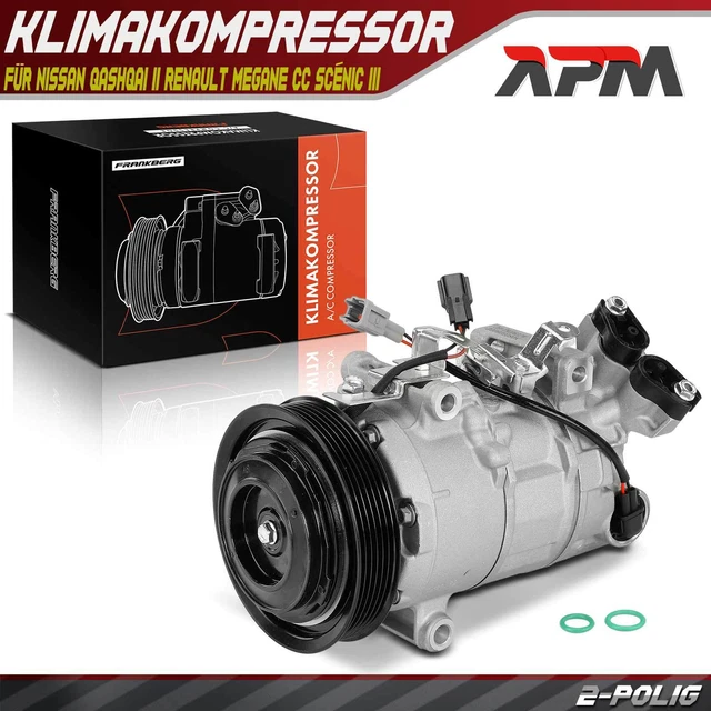 Compresseur De Climatisation 6SBL14C Pour Renault Megane/Scénic, Nissan - R134a, 12V - Neuf