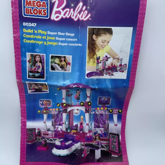 Mega Blocks Barbie Build ‘n Play Super Star Stage 80247 99% Complete Missing 1