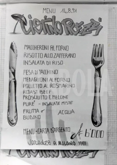 Photo de presse vintage Menu pour Âgées , tirage 24x18 CM