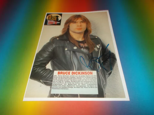 Bruce Dickinson Iron Maiden signed signiert Autogramm Briefkarte + Bild in p.