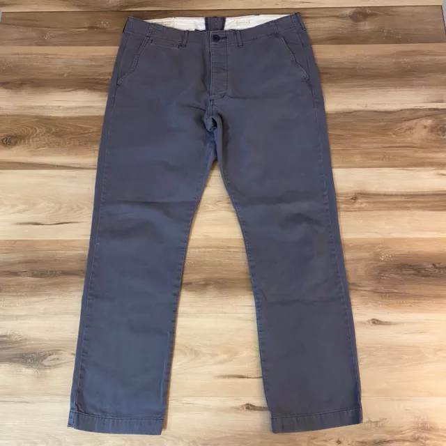 Denim & Supply Ralph Lauren Pants Mens 36 x 30 Officer Chino Button Fly Blue