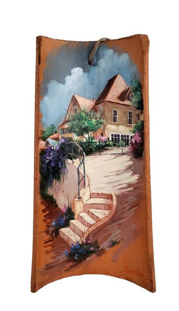 Joan Bruder Hand Painted Spanish Tiles Curved Terracotta Pottery  Jerome Steps