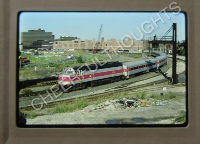 Original '87 Kodachrome Slide MBTA Boston Rail 1056 F40PH-2C action      38T13