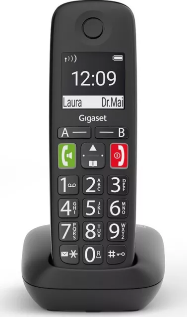Gigaset E290E - Single Senioren DECT telefoon - Zwart