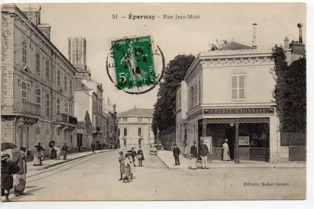 EPERNAY - Marne - CPA 51 - shops - Crédit Lyonnais rue Jean Moet 3