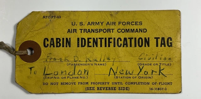 WWII 1943 U. S. Army Air Forces Air Transport Command Cabin ...