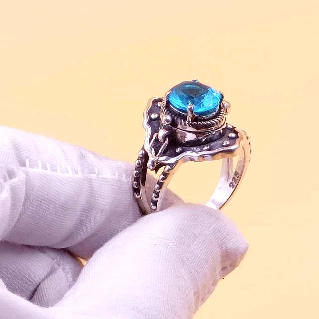 Bague Poison Berbère Ancienne En Argent - Poids 4,8g, Occasion, Bijou Ethnique