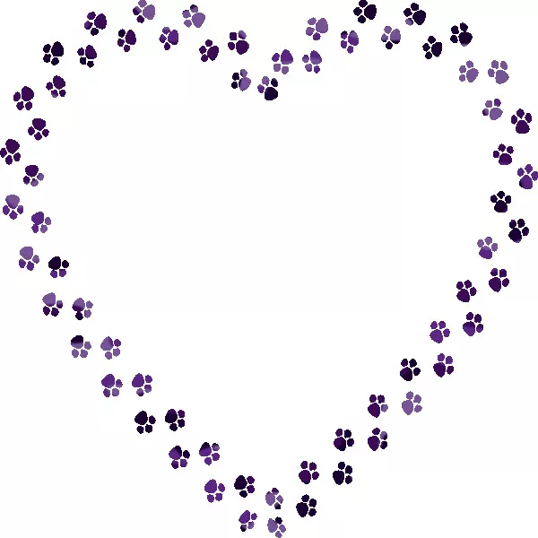 30 Custom Purple Camo Paws Valentine Heart Personalized Address Labels