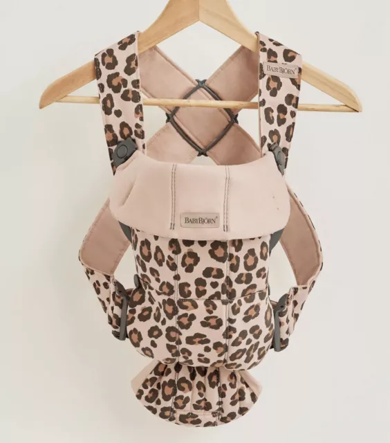 Baby Bjorn Mini Beige Leopard Cheetah Print Carrier