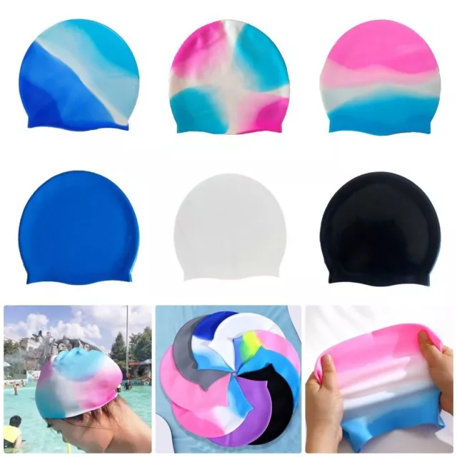 1Pcs with Ear Protect Silicone Swimming Caps Swim Cap  for Long Short Hair