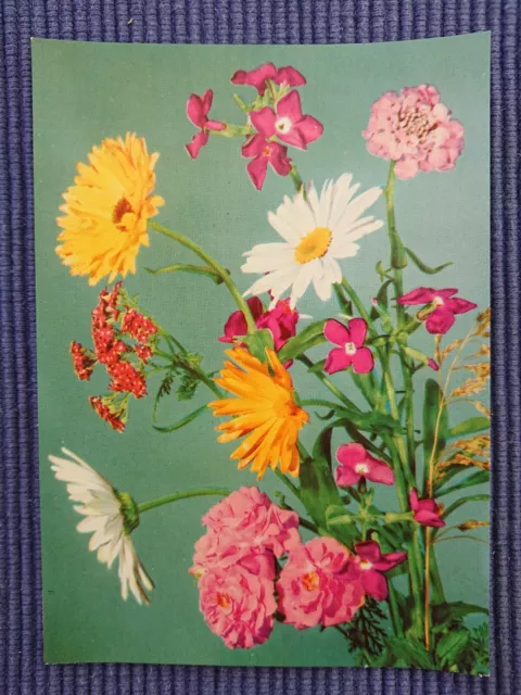 alte Ansichtskarte Postkarte AK Kunstkarte Blumenstrauß Blumen Wiesenblumen
