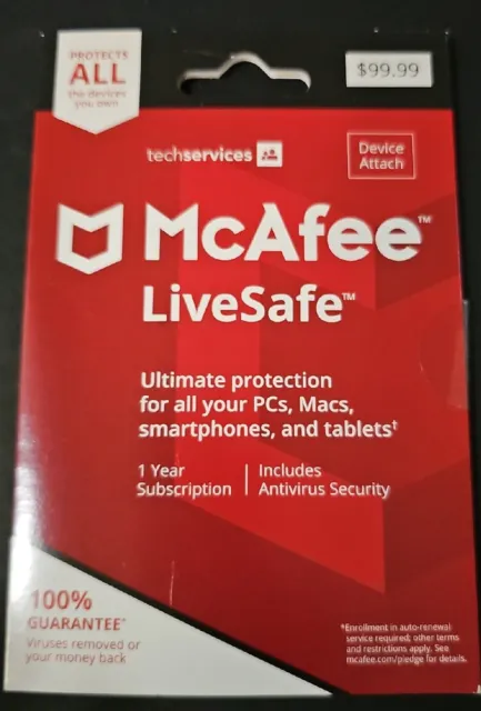 ✨️McAfee LiveSafe 2018 Unlimited Devices PCs Mac Android iOS 1 Year License✨️