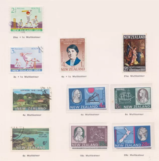 (F182-21) 1969 NZ 4sets 10stamps health, Christmas, Bay of Islands &Cook (U)