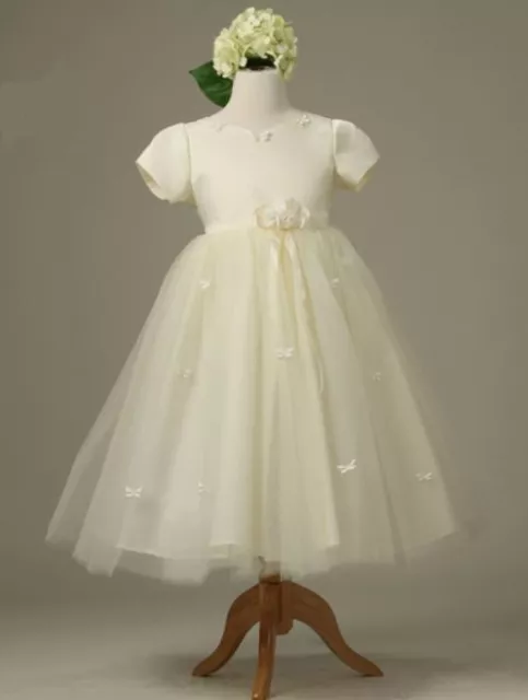 Closeout Flower Girls Wedding Pageant Ivory Party Dress Size 2, 4, 8