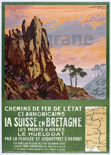 BRETAGNE MONTS D'ARRéE Rygl-POSTER HQ 40x60cm d'une AFFICHE VINTAGE