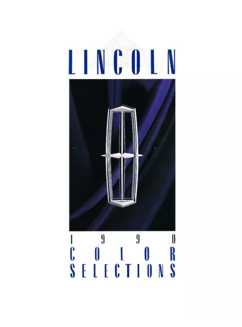 1990 Lincoln Color Paint Guide Brochure Folder - Town Car Mark VII Continental