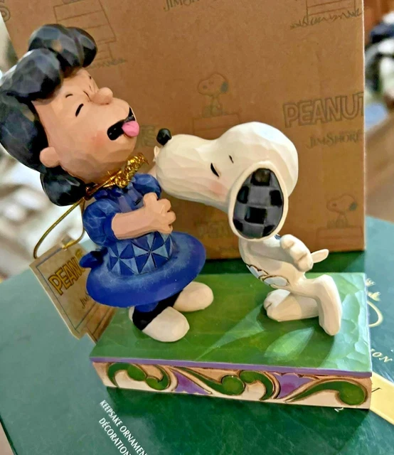 RARE JIM SHORE Peanuts Snoopy Lucy AGH I'VE BEEN KISSED BY A DOG