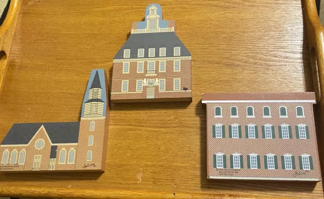 3 Pc Cat's Meow Lot ~ 1993/1994 Williamsburg Parish Palace House Tavern / Bruton