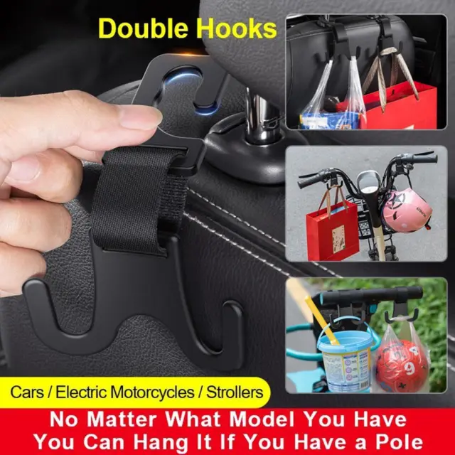 Car Motorcycle Seat Back Headrest Hook Purse Bag Storage Hook Hanger D6B7
