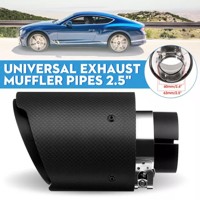 Universal Carbon Fiber Look Car Auto Exhaust Muffler End Tip 63-101mm Tail pipe