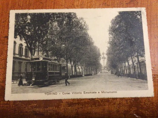 Cartolina Torino - Corso Vittorio Emanuele E Monumento- Viaggiata