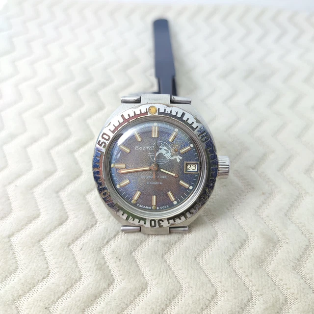 ⭐ Raro Orologio Vintage Sovietico VOSTOK AMPHIBIA DIVER Automatico 2416.B Made in URSS# 2