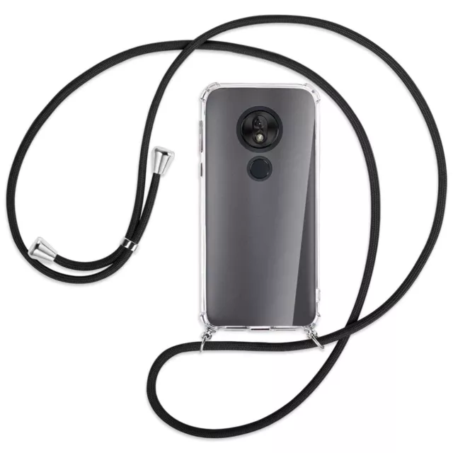 Collier pour Motorola Moto G7 Play noir (A) Etui Coque de protection avec cordon