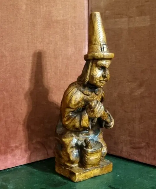 Druid wizard witch wood carving Vintage french architectural salvage 2