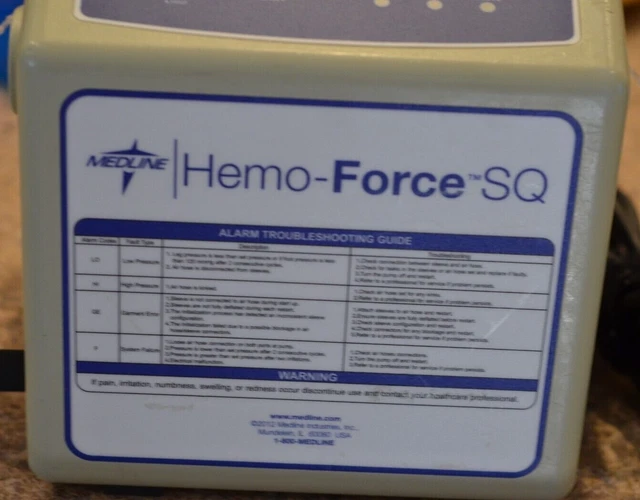 Medline Hemo-Force SQ MDS600SQ Sequential Compression DVT Pump Pneumatic Medline Hemo-Force SQ MDS600SQ Sequential Compression DVT Pump Pneumatic