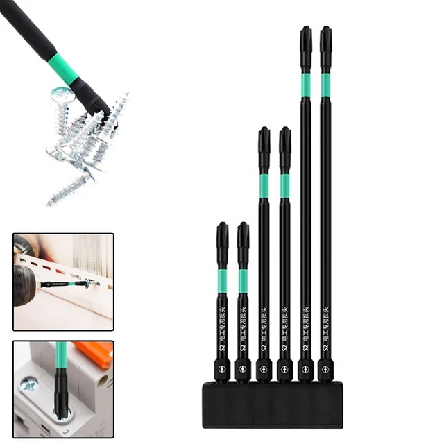 Tige Hexagonale 1/4 Pouce En Alliage D'Aluminium Support De Tournevis Barre D'Extension Adaptateur De Perceuse Porte-Clés Portable (17 Pcs Couleur Avec Mousqueton Argenté