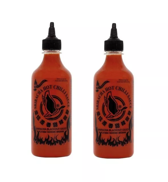 Sriracha Blackout Chili Sauce Doppelpack: 2 x 455ml Chilli Soße Thai Soße Scharf