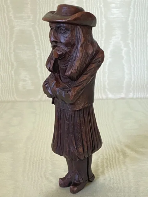 J. MARTIN STYLE NUTCRACKER Breton Man #1 French Wooden Carved Antique c.1910