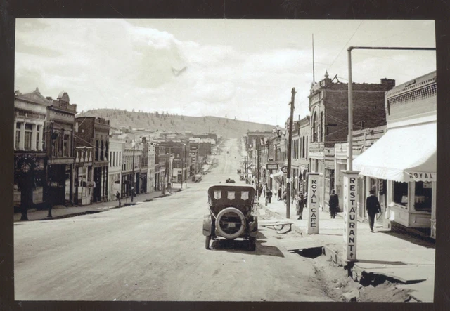 Real Photo Ionia Michigan Downtown Street Scene Old Cars Postcard Copy
