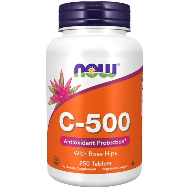 Now Foods Vitamine C-500 avec Rose Églantier 250 Tablets Système Immunitaire OS