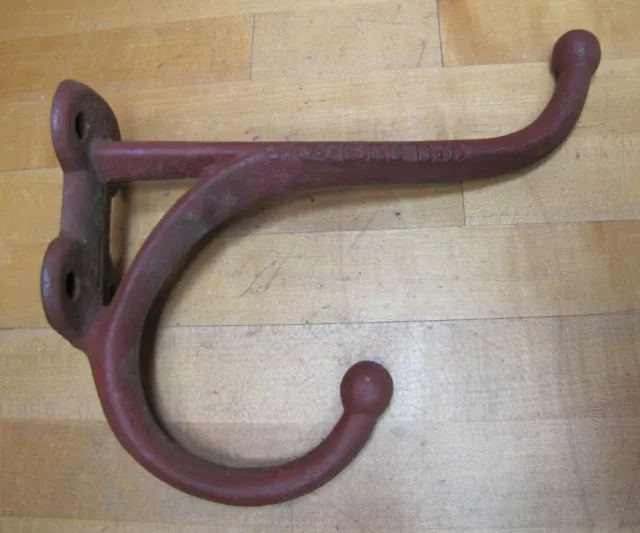 J W FISKE NY Antique Cast Iron Bracket Hook Hanger Farm Industrial Hardware