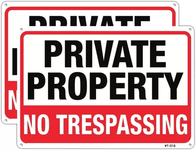 Large Private Property No Trespassing Sign14"X10" Rust Free Aluminum,Uv Ink Prin