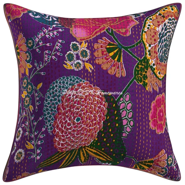 Housse de coussin décorative en coton Kantha, 40x40 cm, taie d'oreiller...