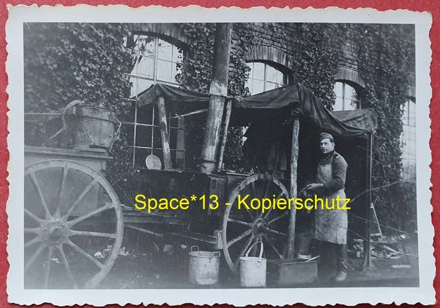Foto Feldküche in Warschau Polen 1939 Wehrmacht Koch Gulaschkanone Soldat wk2