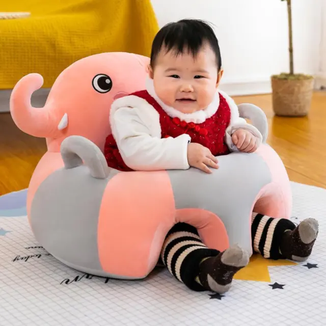 Baby Sofa Support Seat Cover Plush Learning To Sit Feeding Chair (Elephant)