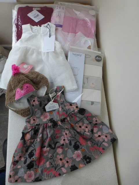 Baby Girls 0-3 Months Bundle Job Lot Clothes Capsule Wardrobe 6 items LOT 1