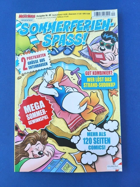 Micky Maus Nr.40 Sommerferien-Spass  > 120 Seiten + Strand-Sudoku NEU+ungelesen