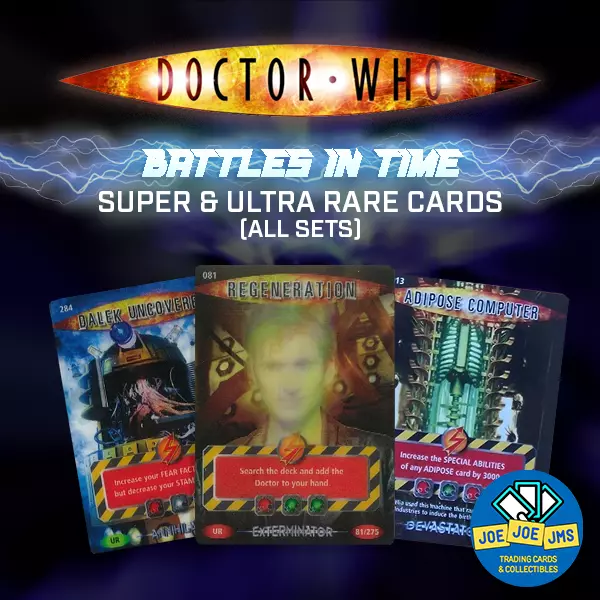 Tarjetas de Dr. Doctor Who Battles in Time SÚPER Y ULTRA RARAS - TODOS LOS JUEGOS - ¡REPOBLACIONES!