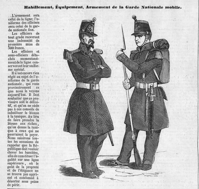 Paris / Révolution / La Garde Nationale Mobile / Gravure 1848