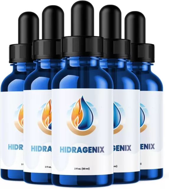 (5 Pack) Hidragenix Drops - Full Body Management, Formula Liquid Drops - 60ml