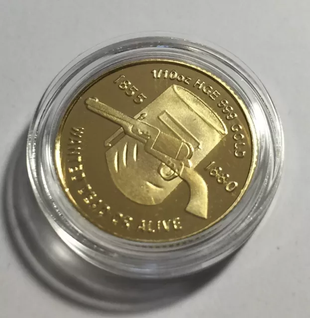 New "Ned Kelly #3" 1/10th oz HGE 999 Gold Australiana Coin, Such is Life