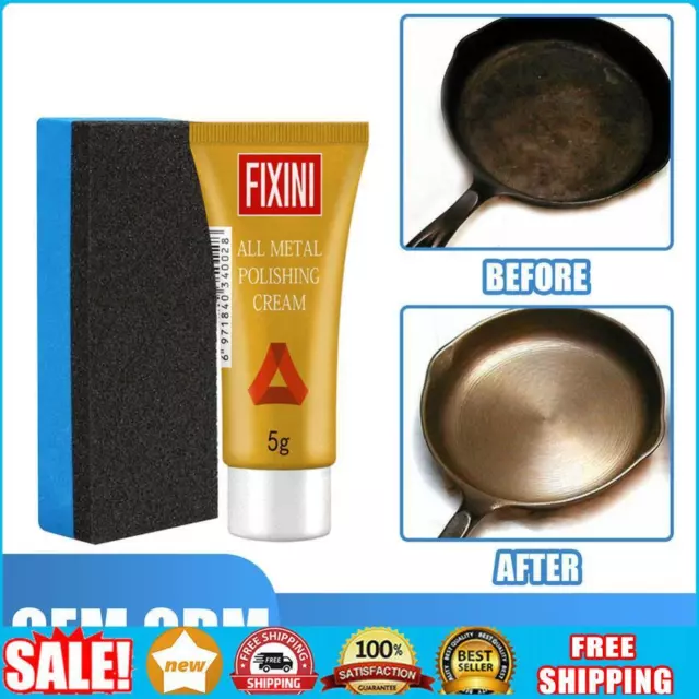 Crema pulidora de metal acero inoxidable removedor de óxido de cerámica + esponja (B)